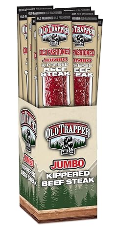 OLD TRAPPER KIPPERED STEAK SNACK PACK, 2OZ INDIVIDUALLY WRAPPED, 22G PROTEIN, 12-PACK