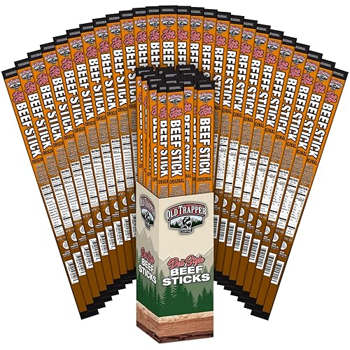 OLD TRAPPER ORIGINAL DELI-STYLE BEEF STICKS, 1.75OZ, HIGH PROTEIN, SUGAR-FREE, PACK OF 26