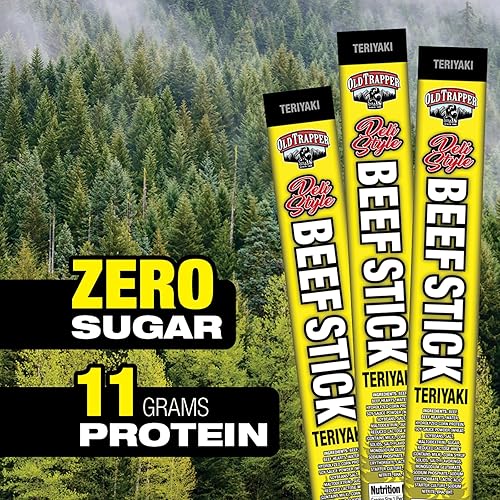 OLD TRAPPER TERIYAKI DELI-STYLE SAUSAGE STICKS, 1.75OZ, 10G PROTEIN, 26-PACK