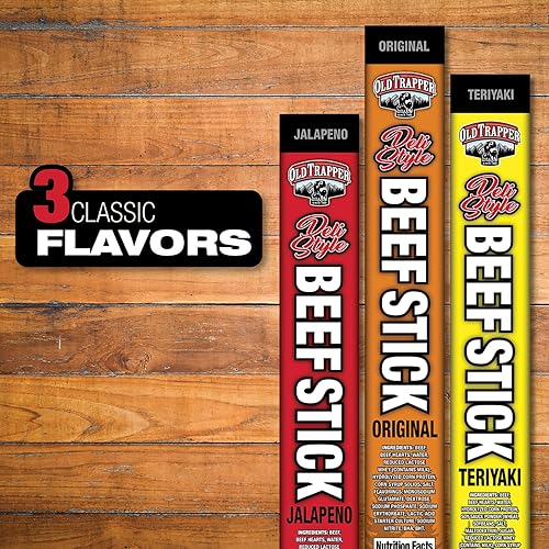 OLD TRAPPER TERIYAKI DELI-STYLE SAUSAGE STICKS, 1.75OZ, 10G PROTEIN, 26-PACK