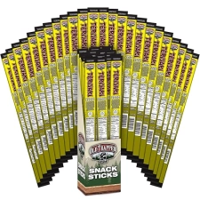 OLD TRAPPER TERIYAKI SNACK STICKS 1.2OZ, NATURAL WOOD SMOKED MEAT, 11G PROTEIN, 24 PACK