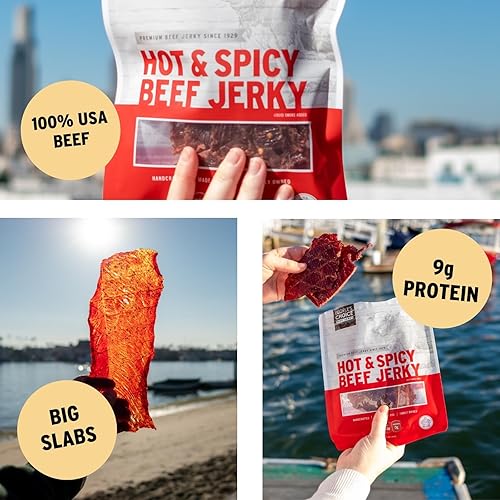 PEOPLE S CHOICE HOT SPICY BEEF JERKY THIN-SLICED WHOLE MUSCLE SLAB, 15 PACK, 19.2 OZ