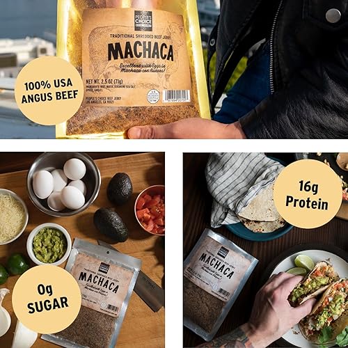 PEOPLE S CHOICE SUGAR-FREE BEEF JERKY MACHACA CARNE SECA HIGH PROTEIN, GLUTEN-FREE 1 LB