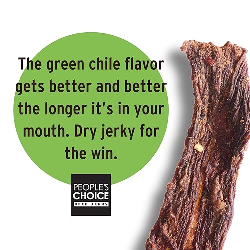 PEOPLE S CHOICE BEEF JERKY CARNE SECA HATCH GREEN CHILE 13G PROTEIN SUGAR FREE KETO 16OZ