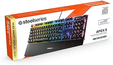 STEELSERIES APEX 5 HYBRID MECHANICAL GAMING KEYBOARD WITH PER-KEY RGB OLED DISPLAY