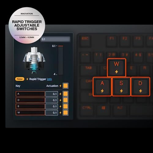 STEELSERIES APEX PRO TKL GEN 3 WHITE KEYBOARD WITH OMNIPOINT 3.0 SWITCHES RGB LIGHTING