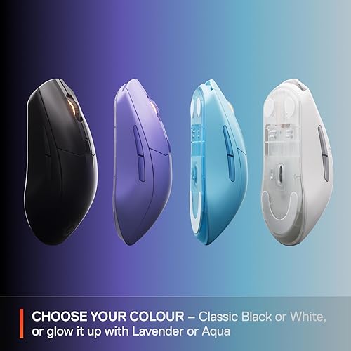 STEELSERIES RIVAL 3 WIRELESS GEN 2 GAMING MOUSE LAVENDER 18000 DPI, BLUETOOTH 2.4GHZ