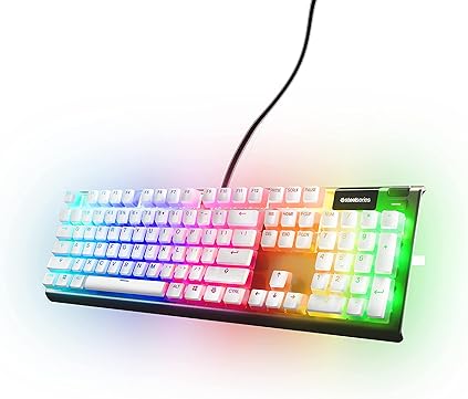 STEELSERIES PRISMCAPS DOUBLE SHOT PUDDING KEYCAPS WHITE DURABLE PBT FOR MECHANICAL KEYBOARDS