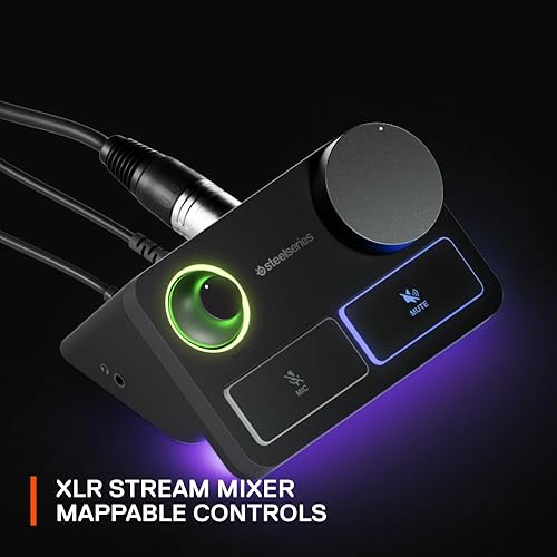 STEELSERIES ALIAS PRO KIT XLR MIC STREAM MIXER USB XLR RGB FOR GAMING, STREAMING, PODCASTING