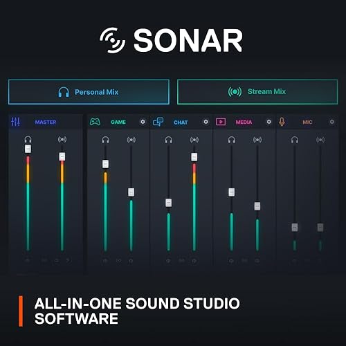 STEELSERIES ALIAS PRO KIT XLR MIC STREAM MIXER USB XLR RGB FOR GAMING, STREAMING, PODCASTING