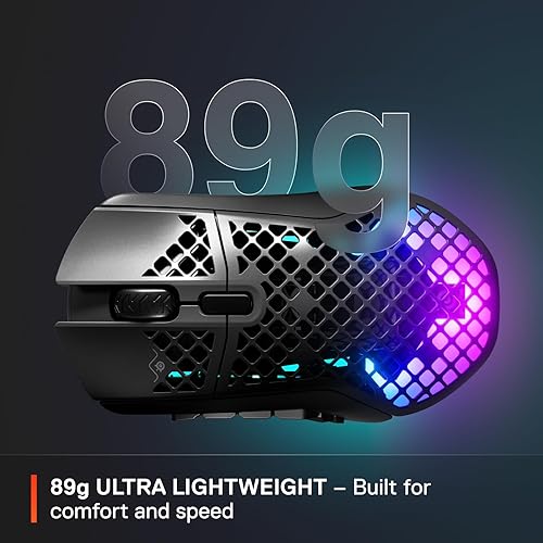 STEELSERIES AEROX 9 WIRELESS RGB GAMING MOUSE - ULTRA-LIGHT, WATER RESISTANT, 18K DPI, 18 BUTTONS