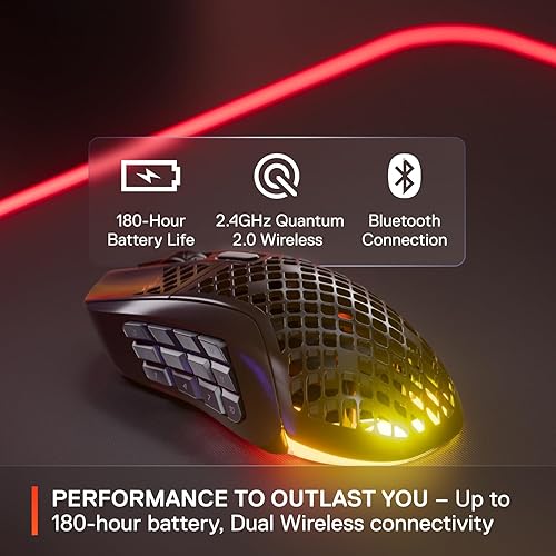 STEELSERIES AEROX 9 WIRELESS RGB GAMING MOUSE - ULTRA-LIGHT, WATER RESISTANT, 18K DPI, 18 BUTTONS