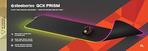 STEELSERIES QCK XL RGB PRISM GAMING MOUSE PAD EXTRA LARGE CLOTH MAT FOR DESK COVERAGE