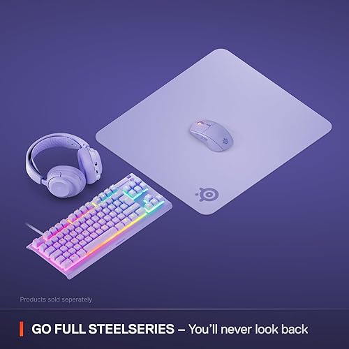 STEELSERIES QCK LARGE LAVENDER GAMING MOUSE PAD - MICRO-WOVEN SURFACE FOR PRECISION CONTROL