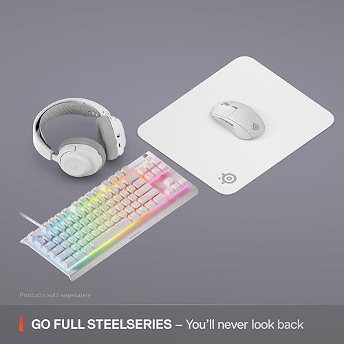 STEELSERIES QCK CLOTH GAMING MOUSE PAD M WHITE - MICRO-WOVEN SURFACE, SENSOR OPTIMIZED, CONTROL