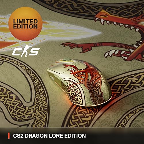 STEELSERIES CS2 DRAGON LORE WIRELESS GAMING MOUSE 18K DPI, BLUETOOTH 2.4GHZ, 200HR BATTERY