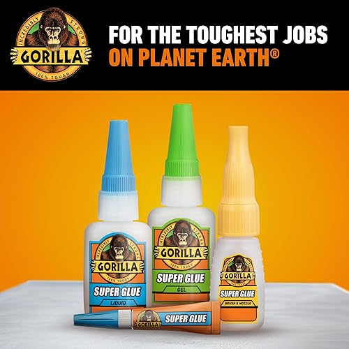 GORILLA SUPER GLUE GEL XL 25G CLEAR, FAST SETTING ALL-PURPOSE ADHESIVE FOR REPAIRS PROJECTS