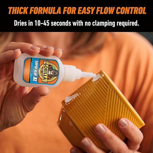 GORILLA SUPER GLUE XL CLEAR 25G FAST-SETTING, ALL-PURPOSE ADHESIVE FOR REPAIRS PROJECTS