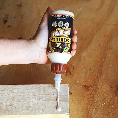 GORILLA ULTIMATE WATERPROOF WOOD GLUE 8OZ NATURAL COLOR, PACK OF 6 FOR INDOOR OUTDOOR USE