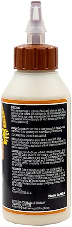 GORILLA ULTIMATE WATERPROOF WOOD GLUE 8OZ NATURAL COLOR, PACK OF 6 FOR INDOOR OUTDOOR USE