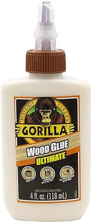 GORILLA ULTIMATE WATERPROOF WOOD GLUE 4OZ PACK OF 6 NATURAL COLOR INDOOR OUTDOOR USE