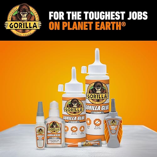 GORILLA CLEAR GLUE 1.75 OZ PACK OF 2 CRYSTAL CLEAR, ALL-PURPOSE, WATER RESISTANT ADHESIVE