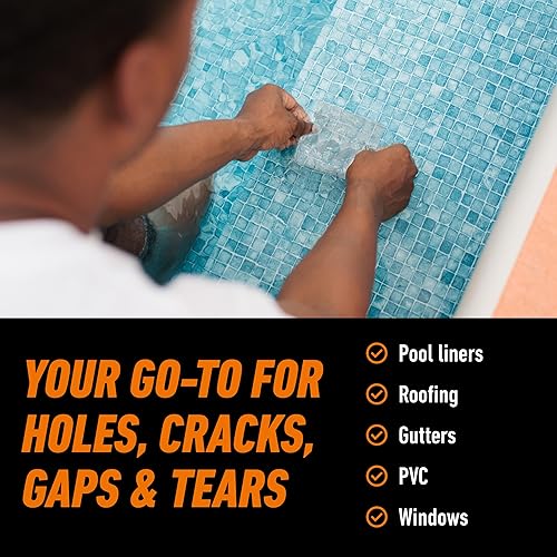 GORILLA WATERPROOF CLEAR PATCH SEAL TAPE 4X8 PERMANENT WEATHER-RESISTANT LEAK REPAIR