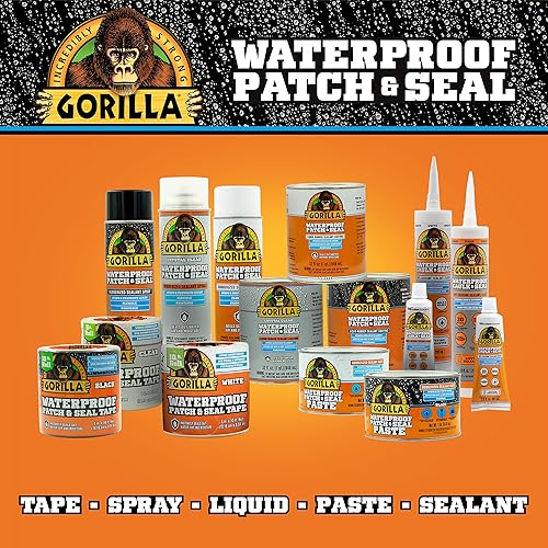 GORILLA PATCH SEAL WHITE LIQUID RUBBER WATERPROOF SEALANT 32OZ WATER, AIR, MOISTURE PROOF