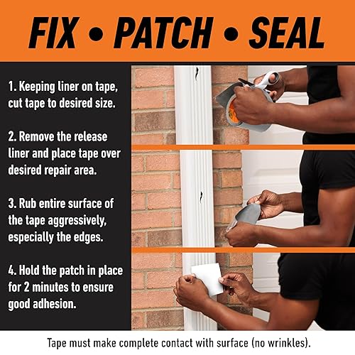 GORILLA WATERPROOF PATCH SEAL TAPE 4X10 WHITE, PACK OF 4 WEATHERPROOF LEAK REPAIR