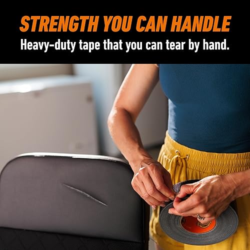 GORILLA BLACK DUCT TAPE 1.88X50YD HEAVY DUTY, WEATHER RESISTANT FOR INDOOR OUTDOOR USE