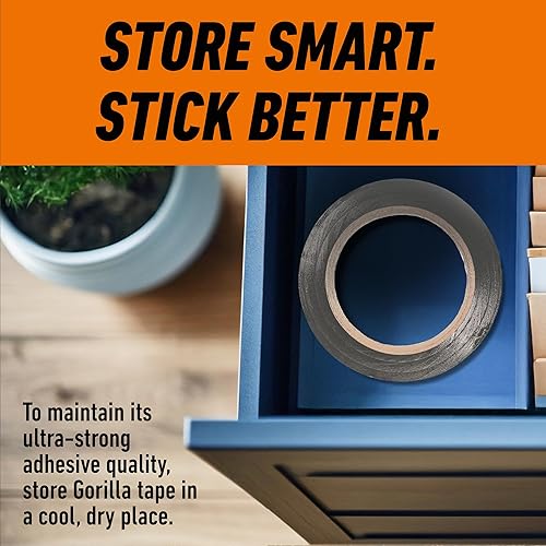 GORILLA TAPE SILVER 1.88IN X 30YD HEAVY DUTY DUCT TAPE, WEATHER RESISTANT, INDOOR OUTDOOR