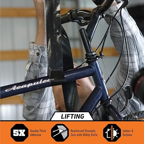 GORILLA TAPE BLACK 1.88 X 20YD - HEAVY DUTY DOUBLE-THICK ADHESIVE FOR HAULING PATCHING