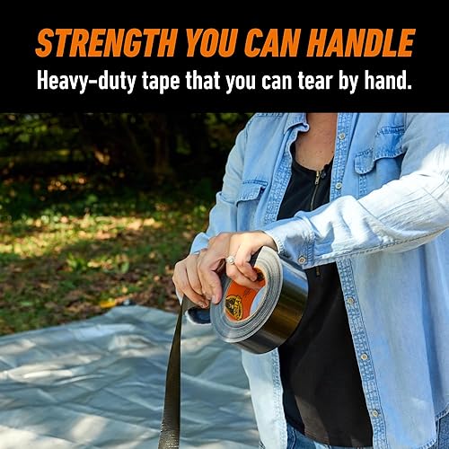 GORILLA DUCT TAPE 1.88IN X 10YD BLACK, TRIPLE LAYER STRENGTH, WEATHER RESISTANT, 2 PACK