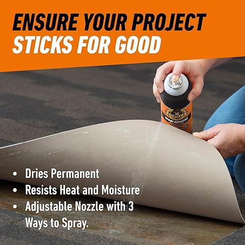 GORILLA CONTACT ADHESIVE ULTIMATE 12.2OZ WHITE SPRAY GLUE STRONG BOND PACK OF 1