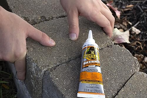 GORILLA MAX STRENGTH CLEAR CONSTRUCTION ADHESIVE 2.5OZ TUBE, WATERPROOF, GAP FILLING, 2 PACK