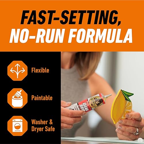 GORILLA CLEAR GRIP WATERPROOF CONTACT ADHESIVE 3OZ TUBE PACK OF 3 FAST, FLEXIBLE, PERMANENT