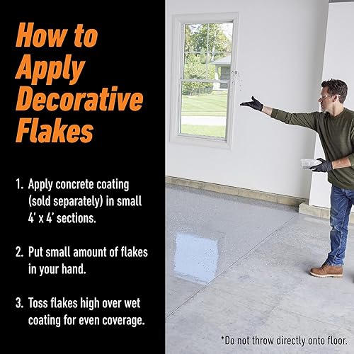 GORILLA GARAGE FLOOR COATING DECORATIVE FLAKES GRAY BLACK WHITE BLEND 550 SQ. FT. COVERAGE
