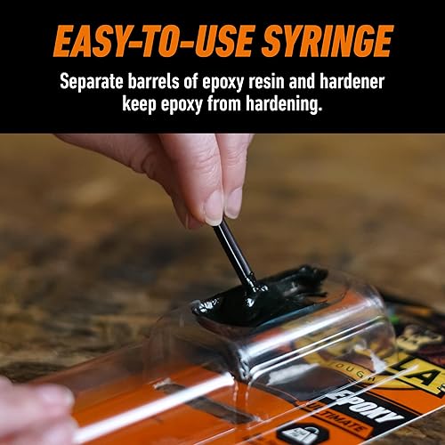 GORILLA EPOXY ULTIMATE WATERPROOF 10-MINUTE SET PERMANENT BOND BLACK DRY 0.85OZ SYRINGE