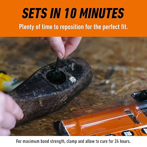 GORILLA EPOXY ULTIMATE WATERPROOF 10-MINUTE SET PERMANENT BOND BLACK DRY 0.85OZ SYRINGE
