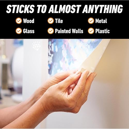 GORILLA MOUNTING PUTTY NATURAL TAN, 168 PRE-CUT SQUARES PACK OF 2 NON-TOXIC, REMOVABLE