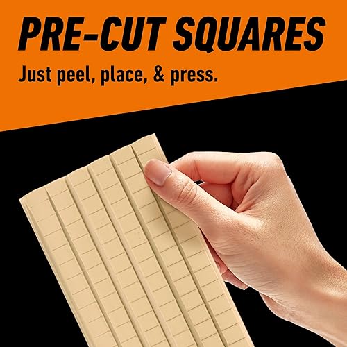 GORILLA MOUNTING PUTTY NATURAL TAN, 168 PRE-CUT SQUARES PACK OF 2 NON-TOXIC, REMOVABLE