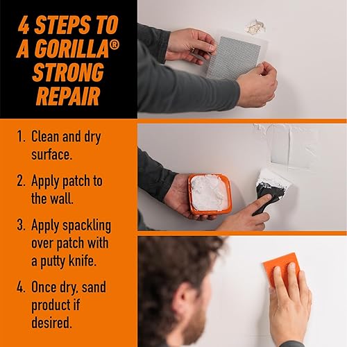 GORILLA HEAVY DUTY WALL REPAIR KIT WITH SPACKLING AND WHITE PRIMER FOR WALL FIXING