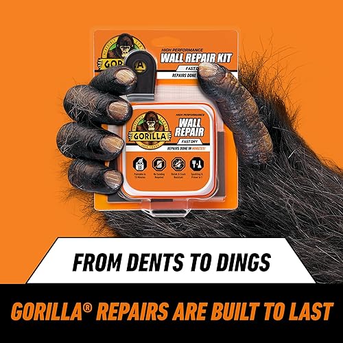 GORILLA HEAVY DUTY WALL REPAIR KIT WITH SPACKLING AND WHITE PRIMER FOR WALL FIXING