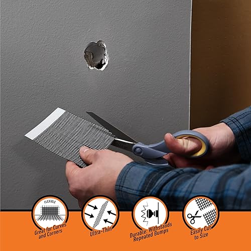 GORILLA 4X4 INCH FLEXIBLE WALL REPAIR PATCH DURABLE, PROFESSIONAL WALL CEILING FIXES, 1 PACK