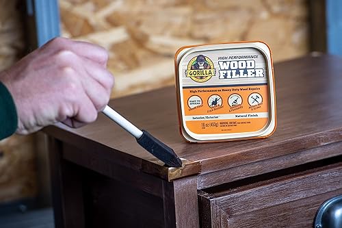 GORILLA ALL PURPOSE WOOD FILLER 16OZ NATURAL FINISH WATER RESISTANT INDOOR OUTDOOR USE