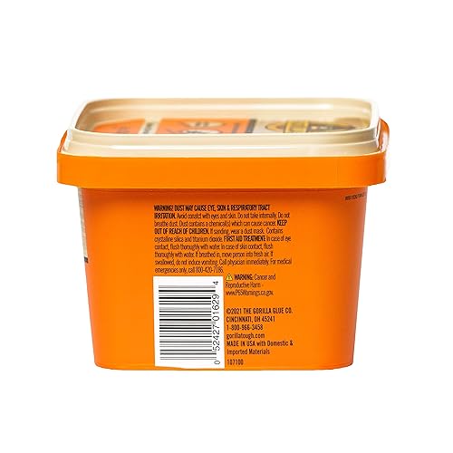 GORILLA ALL PURPOSE WOOD FILLER 16OZ NATURAL FINISH WATER RESISTANT INDOOR OUTDOOR USE