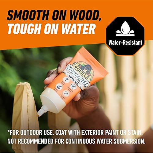 GORILLA ALL PURPOSE WOOD FILLER NATURAL 6OZ TUBE WATER RESISTANT INDOOR OUTDOOR USE