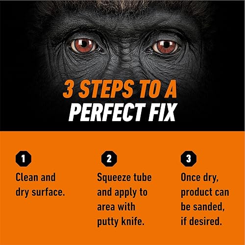 GORILLA ALL PURPOSE WOOD FILLER NATURAL 6OZ TUBE WATER RESISTANT INDOOR OUTDOOR USE