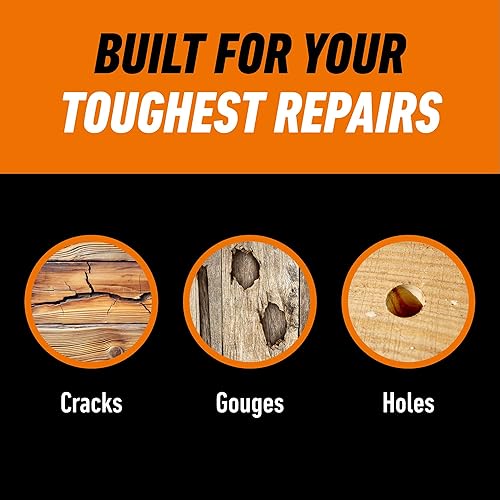 GORILLA WHITE WOOD FILLER 6OZ TUBE WATER RESISTANT ALL PURPOSE WOOD REPAIR FOR INDOOR OUTDOOR