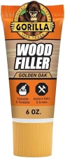 GORILLA ALL PURPOSE WOOD FILLER 6OZ GOLDEN OAK - WATER RESISTANT FOR INDOOR OUTDOOR USE